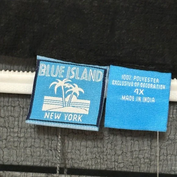 Blue Island New York Black Sheer Embroidered Tunic Swim Cover Up Plus Size 4X - Picture 4 of 4